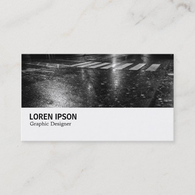 Hi-Phi - Nasse Herbststraße bei Nacht Visitenkarte (Vorderseite)