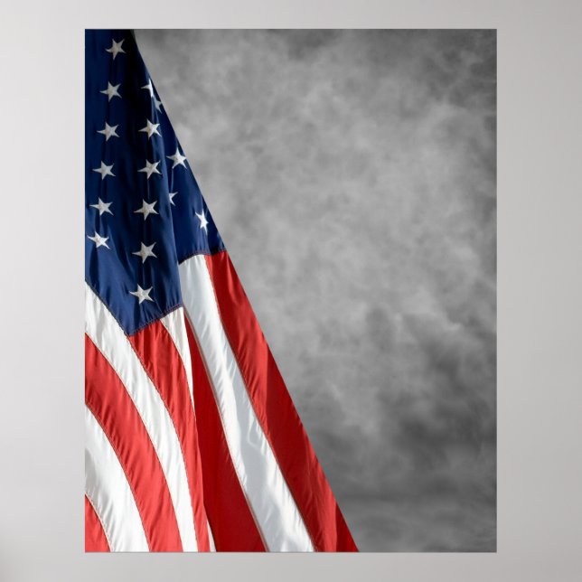 Hi Res COMPACT FOTO BACKDROP - US Flag Grau Poster (Vorne)