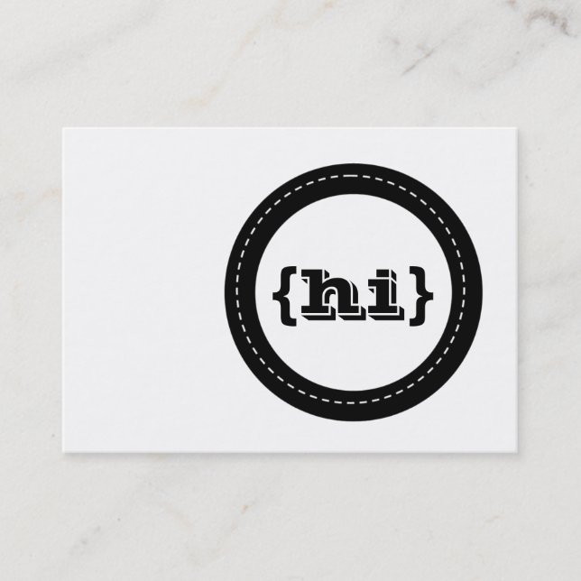 Hi Retro Circles Chubby Business Cards Visitenkarte (Vorderseite)