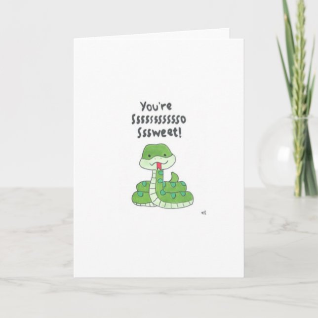 Hi - Schlange So Sweet Card Dankeskarte (Vorderseite)
