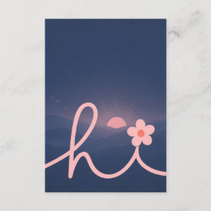 "hi" Schrift Berg Sonnenuntergang Design Begleitkarte