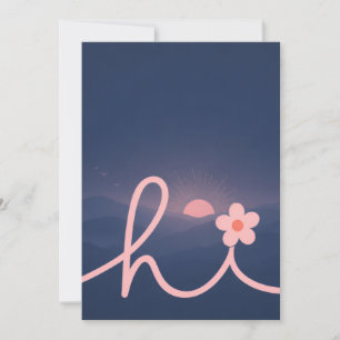 "hi" Schrift Berg Sonnenuntergang Design Einladung