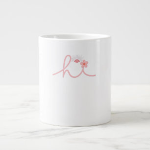 "hi" Schrift Berg Sonnenuntergang Design Jumbo-Tasse