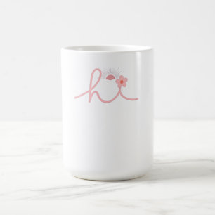 "hi" Schrift Berg Sonnenuntergang Design Kaffeetasse
