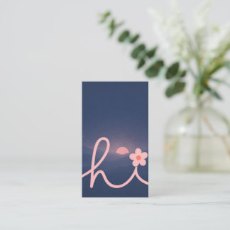 "hi" Schrift Berg Sonnenuntergang Design Visitenkarte
