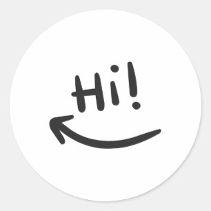 Hi smiling runder aufkleber