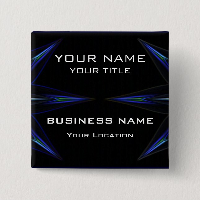 Hi Tec Futuristic Business Name Tag Button (Vorderseite)