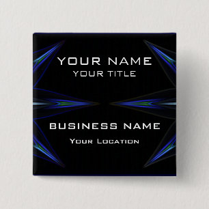Hi Tec Futuristic Business Name Tag Button