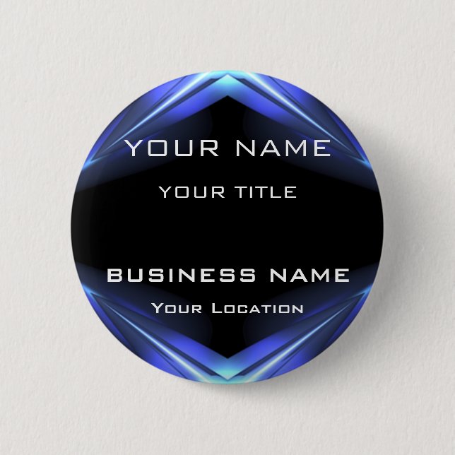 Hi Tec Futuristic Business Name Tag Button (Vorderseite)