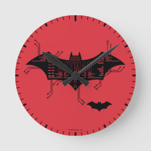 Hi-Tech-Bat-Circuit-Logo Runde Wanduhr