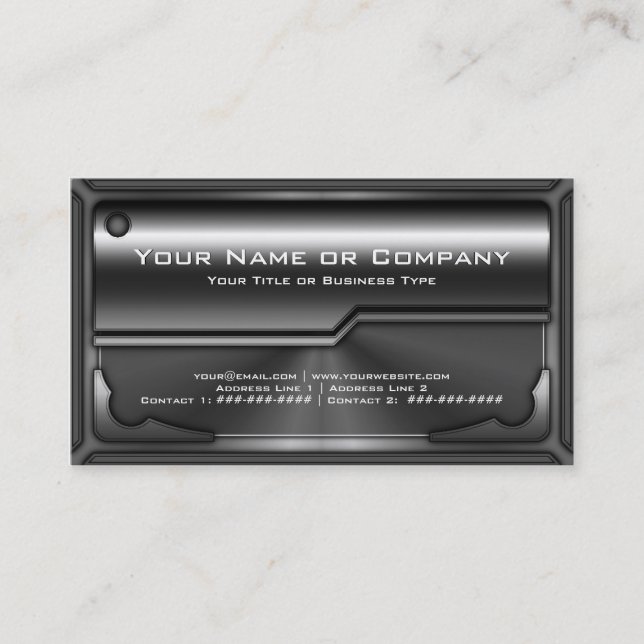 Hi Tech Imitats Metallic Card Version 2 mit Foto Visitenkarte (Vorderseite)