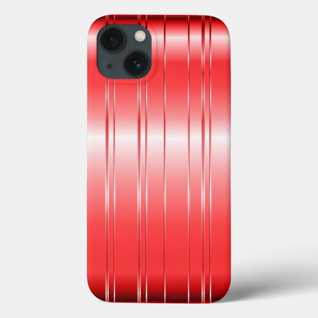Hi Tech Metallic Red Stripes Design Case-Mate iPhone Hülle (Rückseite)