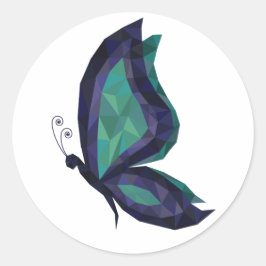 Hi-Tech Schmetterling Low Poly Moderne geometrisch Runder Aufkleber