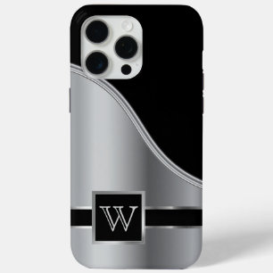 Hi Tech Silver Metallic Monogram Design Case-Mate iPhone Hülle