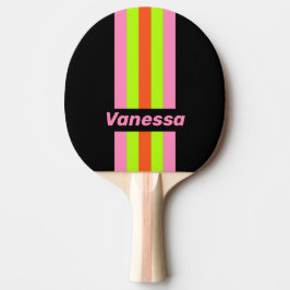 HI-VIS and Pink Pin Striped with Name Tischtennis Schläger