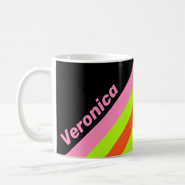 HI-VIS and Pink Stripes with Name Kaffeetasse (Links)
