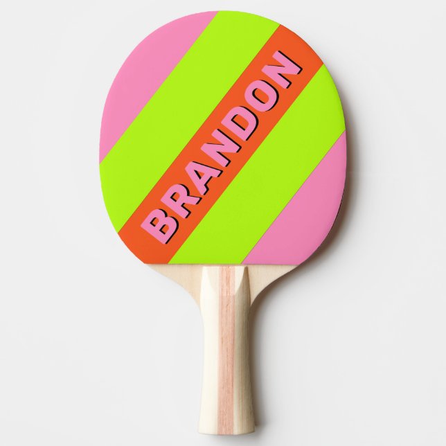 HI-VIS und rosa fett gestrichen mit Name Tischtennis Schläger (Vorderseite)