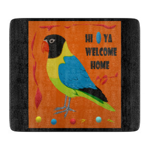 HI YA WICOME ZUHAUSE BIRD THEMA SCHNEIDEBRETT