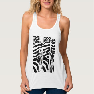 "Hi" Zebra Schwarz-Weiß-Streifen Abstrakt Trendig Tank Top