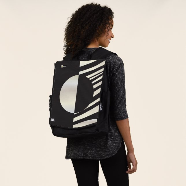 "Hi" Zebra Schwarz/Weiß Streifen Abstrakt trendy Rucksack (Ausgewaschen)