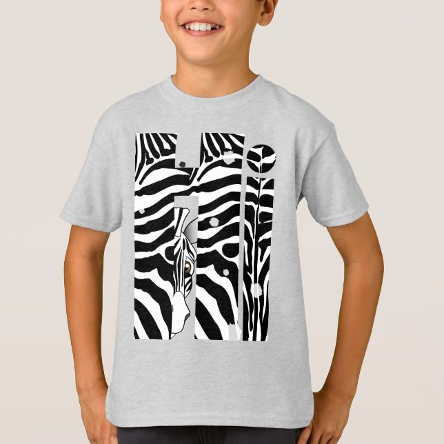 "Hi" Zebra Schwarz/Weiß Streifen Abstrakt trendy T-Shirt (Vorderseite)