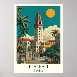 Hialeah Florida Vintag Historische Stadt Poster