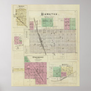 Hiawatha, Everest, Morrill und Baker, Kansas Poster