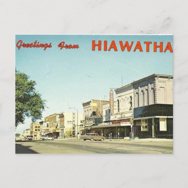 Hiawatha Kansas Postkarte (Vorderseite)