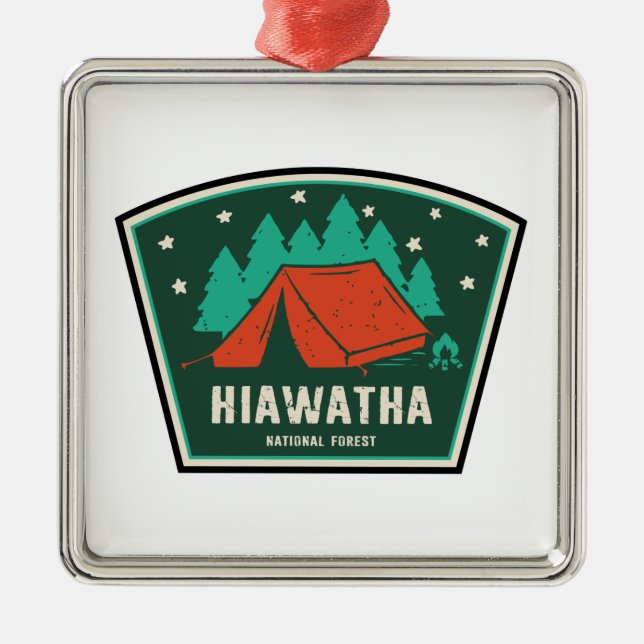 Hiawatha National Forest Camping Ornament Aus Metall (Vorne)