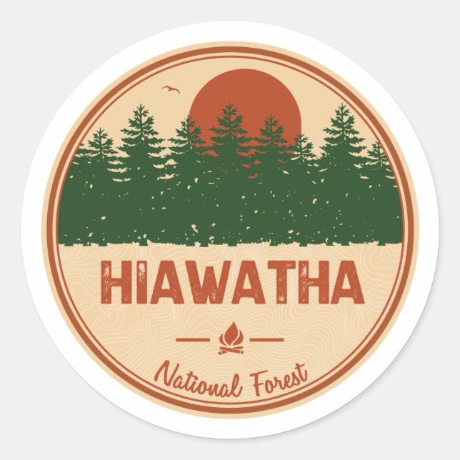 Hiawatha National Forest Runder Aufkleber (Vorderseite)