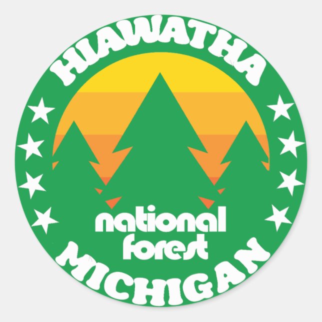 Hiawatha National Forest Runder Aufkleber (Vorderseite)