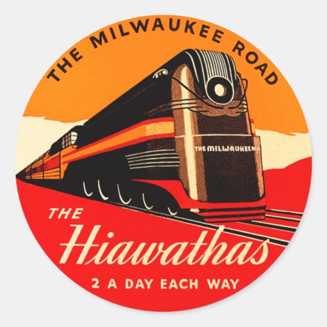 Hiawathas Train Runder Aufkleber (Vorderseite)