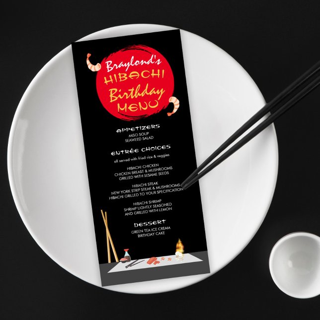Hibachi Anniversaire Dîner Hibachi Menu (Créateur téléchargé)