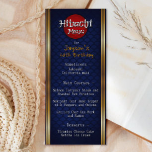 Hibachi Birthday Menu Menükarte