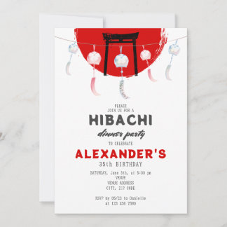 Hibachi Birthday Party Wind Chimes Furin Japanisch Einladung