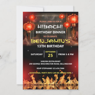 Hibachi-Geburtstags-Dinnerparty Einladung