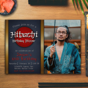 Hibachi Geburtstagsessen mit Bild Einladung