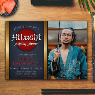 Hibachi Geburtstagsessen mit Bild Einladung