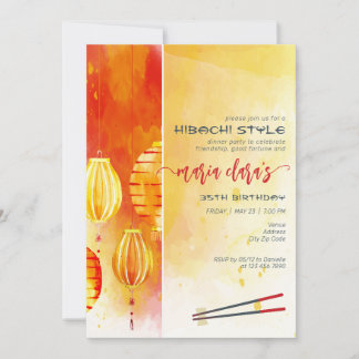 Hibachi Japanese Lanterns Private Event Geburtstag Einladung