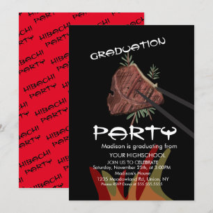 Hibachi Steak Japanisches Restaurant Abschluss Einladung