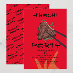 Hibachi Steak Japonais Restaurant Party Invitation