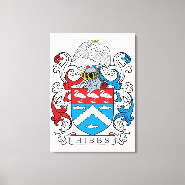 Hibbs Familienwappen Leinwanddruck (Vorderseite)