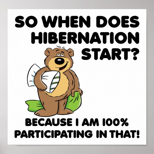 Hibernation Funny Poster (Vorne)