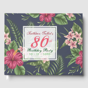 Hibiscus 80e Anniversaire de la fête Livre d'invit
