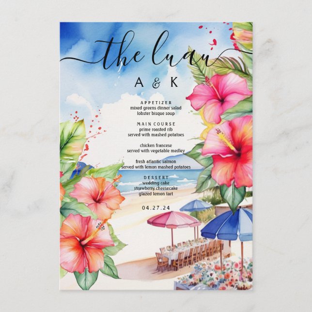 Hibiscus Beach Tropical Destination Menu Plat (Devant)