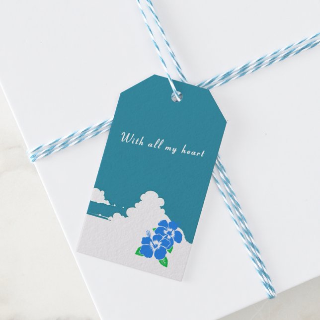 Hibiscus-blue & Summer Clouds Geschenkanhänger (Von Creator hochgeladen)