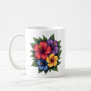 Hibiscus coloré Fleurs de céramique Café Mug