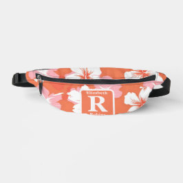 Hibiscus de pêche tropicale personnalisé Monogramm