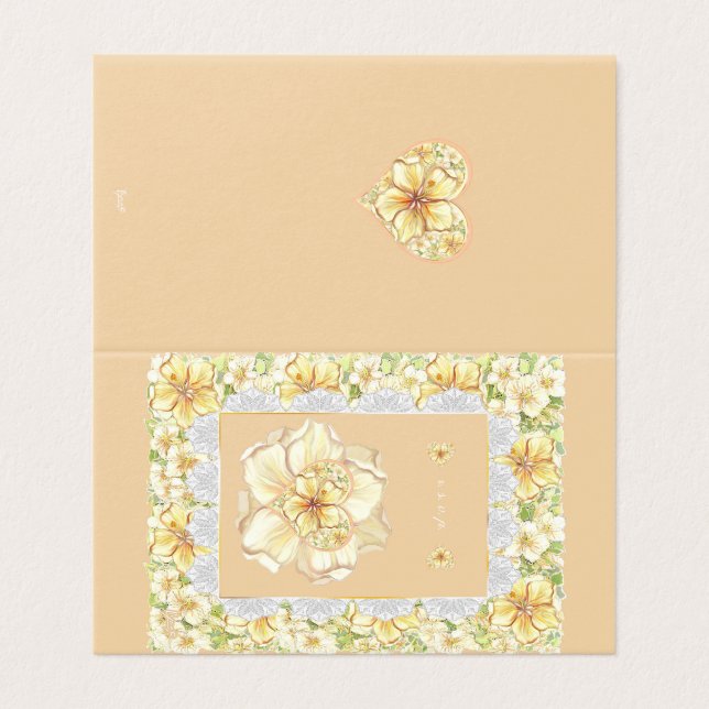 Hibiscus & dentelle JAUNE (Outside Unfolded)