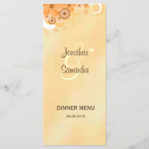 Hibiscus d'ivoire et d'or Cartes de menu du dîner 